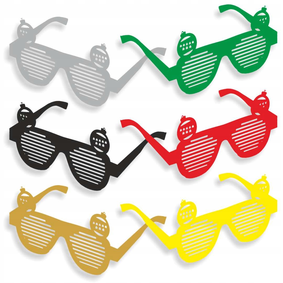 OKULARY osiem GWIAZDEK bombki PIS święta MIX x6