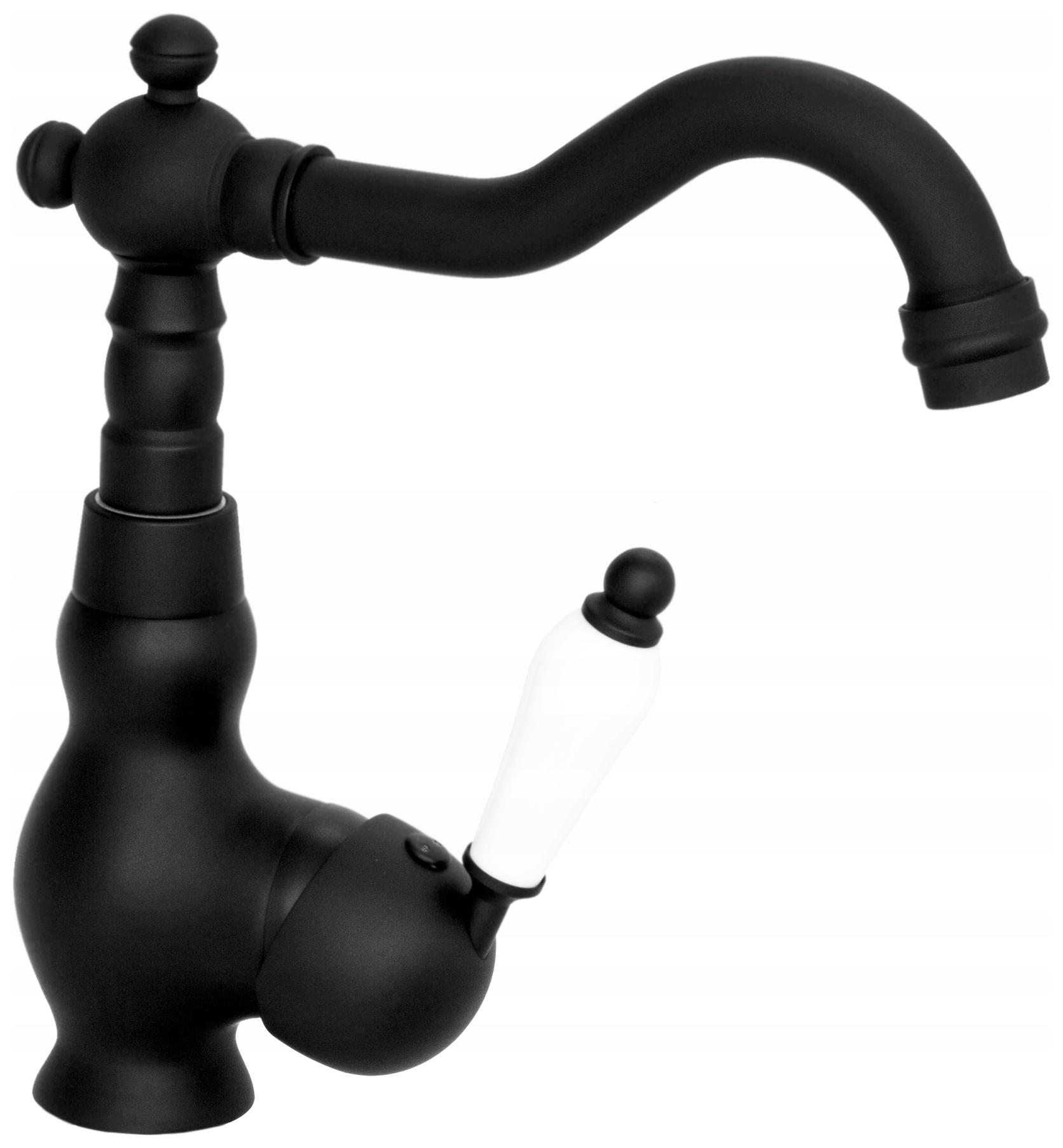 Retro VI Čierna Umývadlová Batéria S Vysokou Doskou