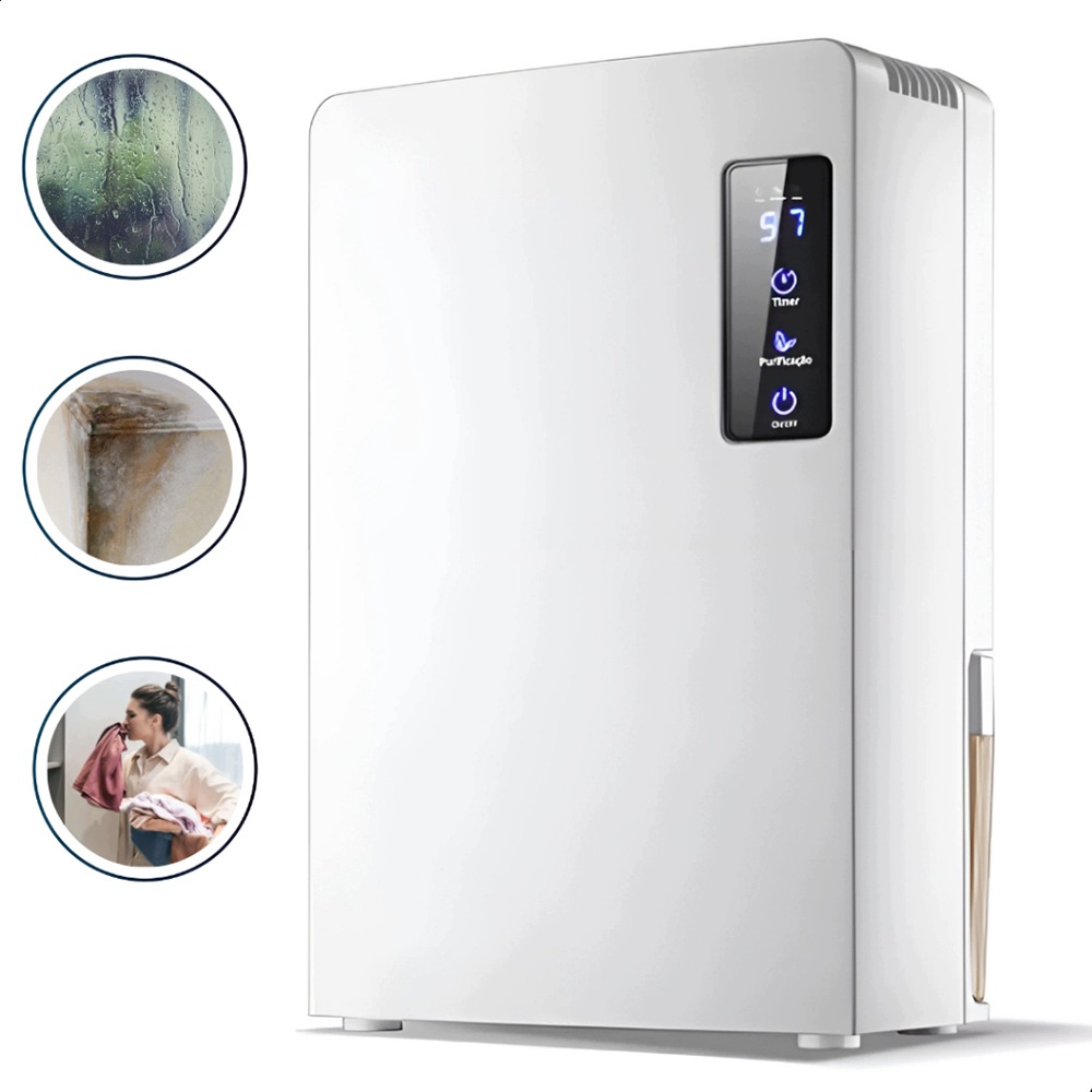 Odvlhčovač Vzduchu Pohlcovač Vlhkosti Velký Tichý Výkonný 2200 ML 90 W