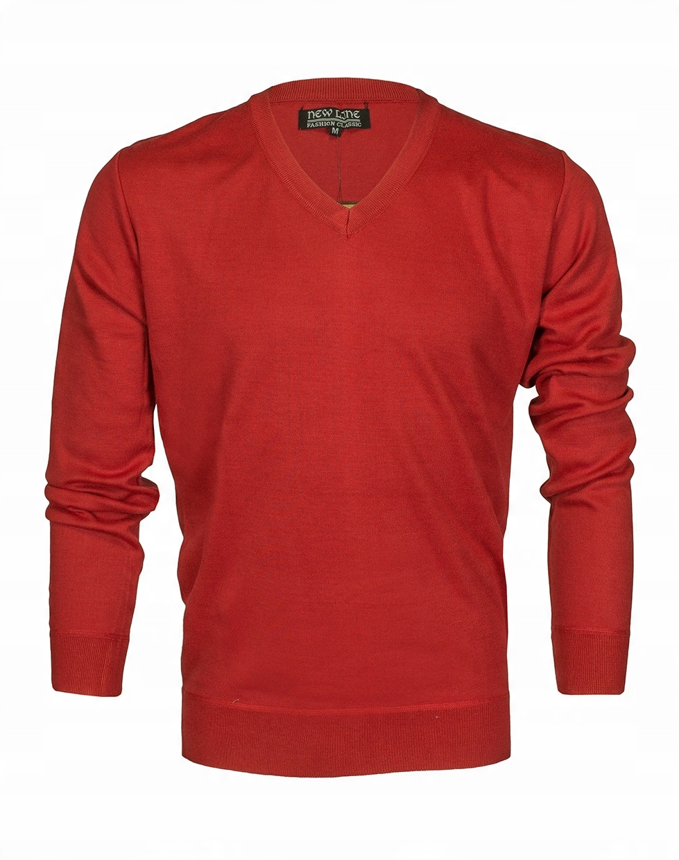 

Sweter Męski W Serek , XXL Czerwony