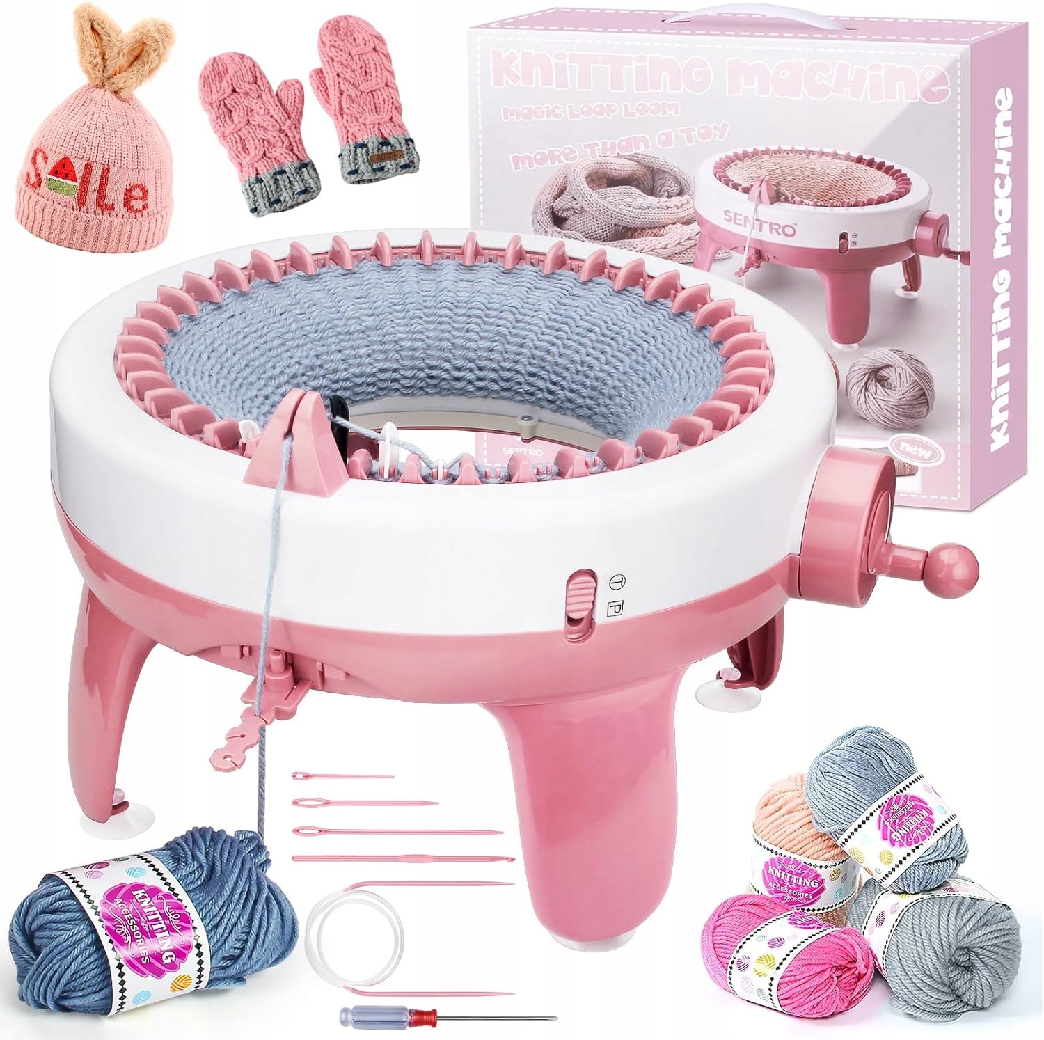 48 Pletací stroj Stroj na tkaní Ruční práce Čepice Šály