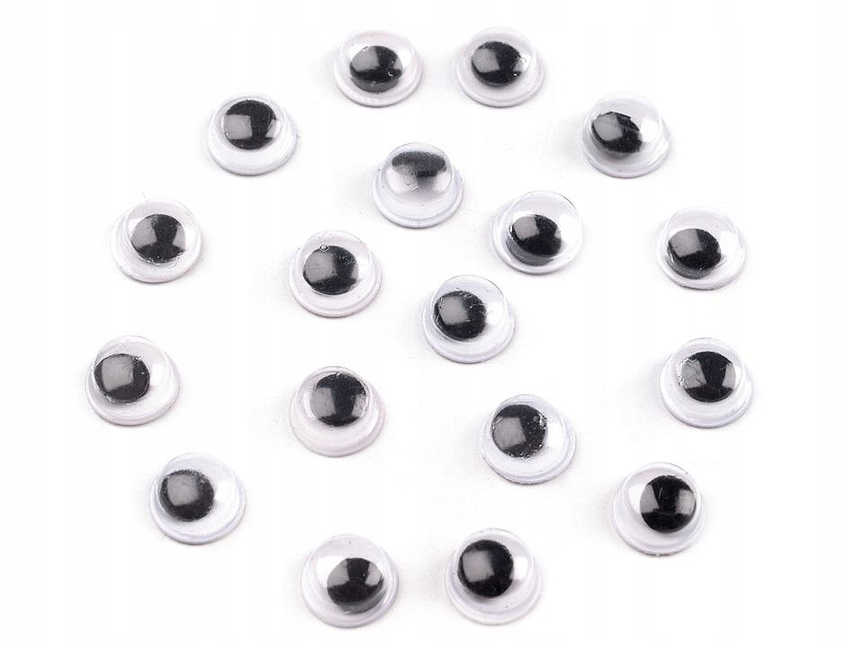 Ruchome oczka oczy Ø6 mm samoprzylepne naklejki 20 sztuk