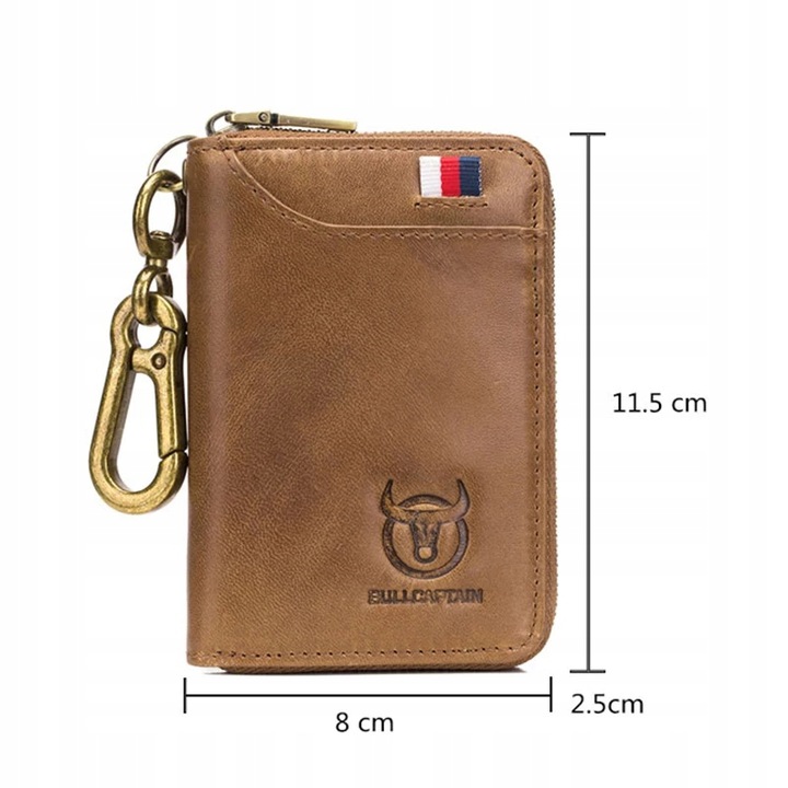 Etui na klucze karty BULLCAPTAIN skóra RFID Wzór dominujący bez wzoru
