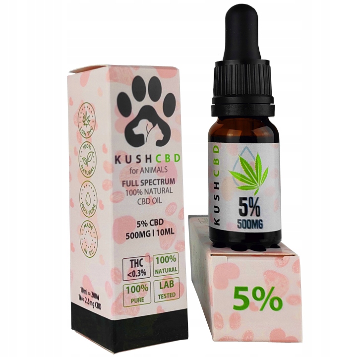 

Olejek Cbd dla zwierząt 5% olej z łososia 10ml