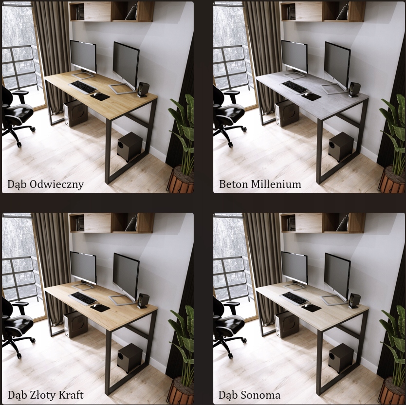 Biurko Loft Duże 120/60 Beton Millenium Kolekcja Biurko Basic