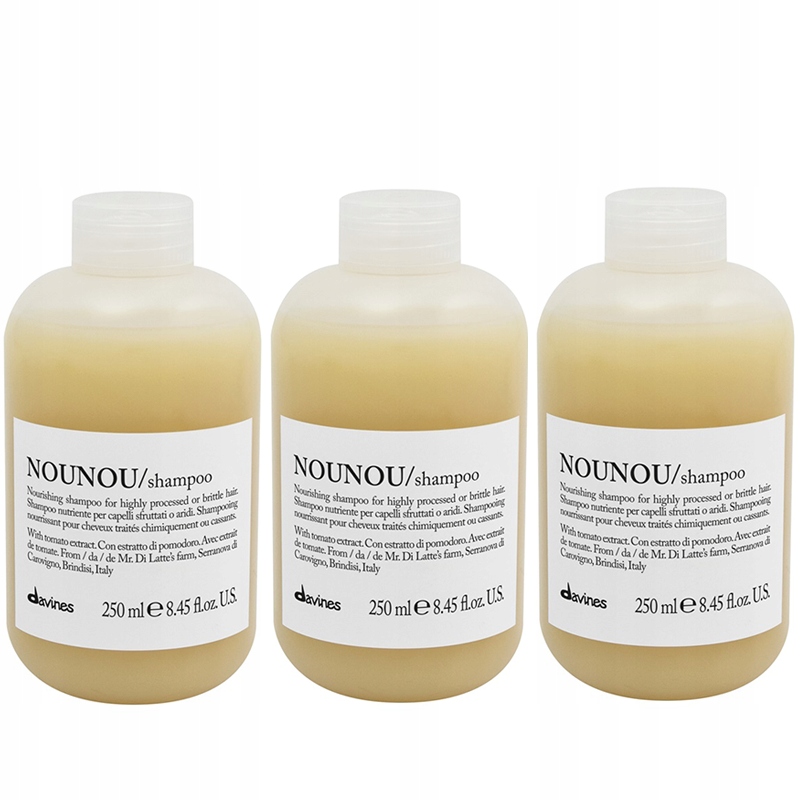 Davines Nounou šampon 3x 250 ml silná regenerace a obnova vlasů
