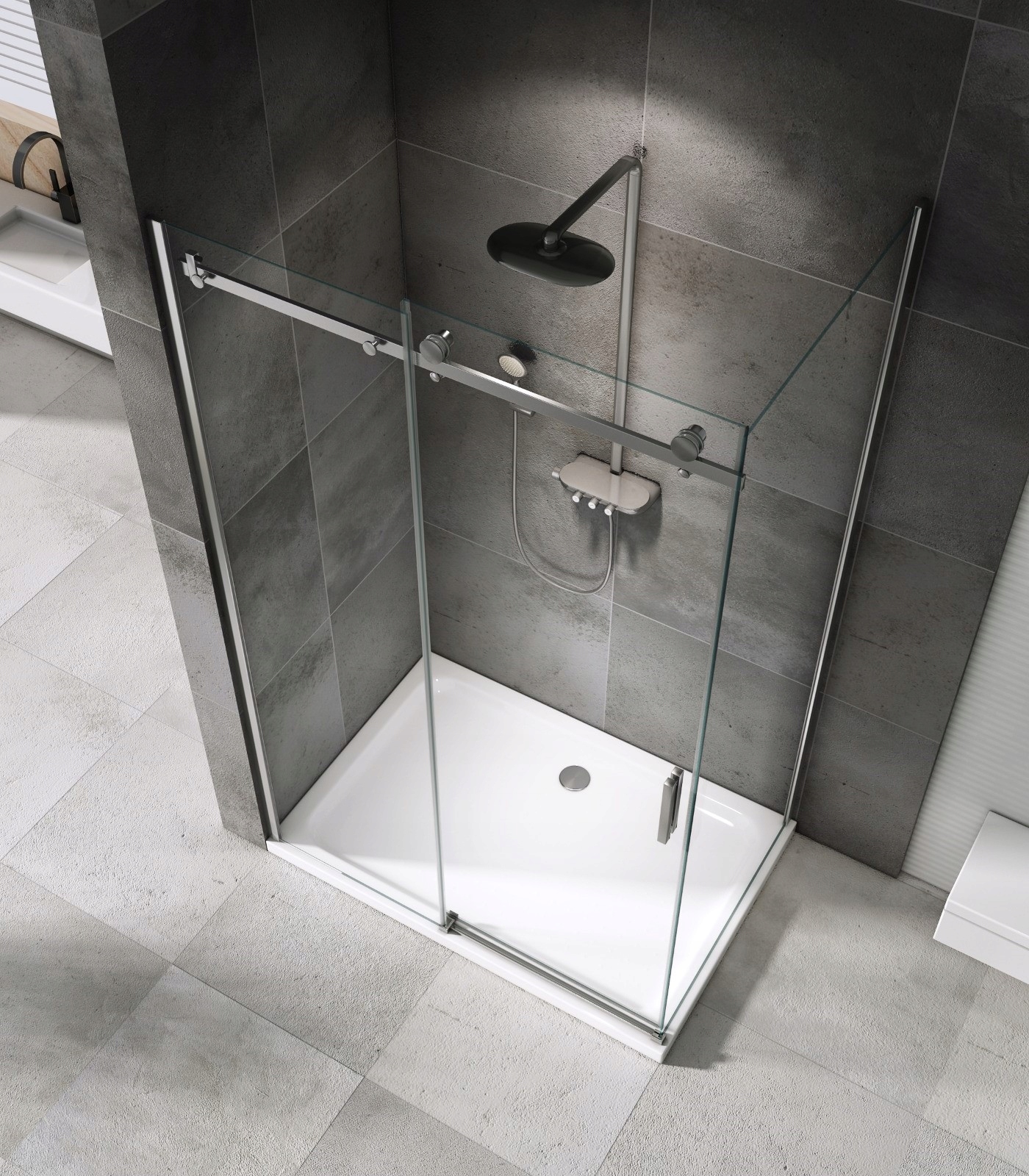 KABINA PRYSZNICOWA PRZESUWNA DS1000 LEYDEN 110x75 Szerokość 110 cm