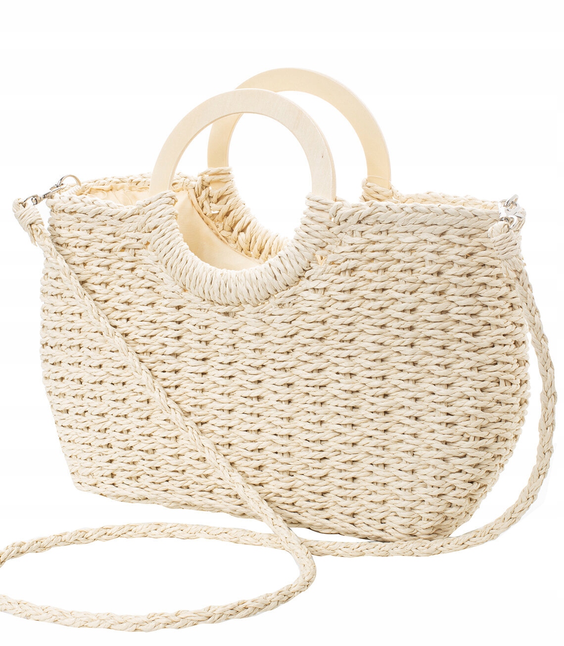 Torba torebka koszyk sztywna pleciona Letnia Pojemna Usztywniana Marka Agrafka