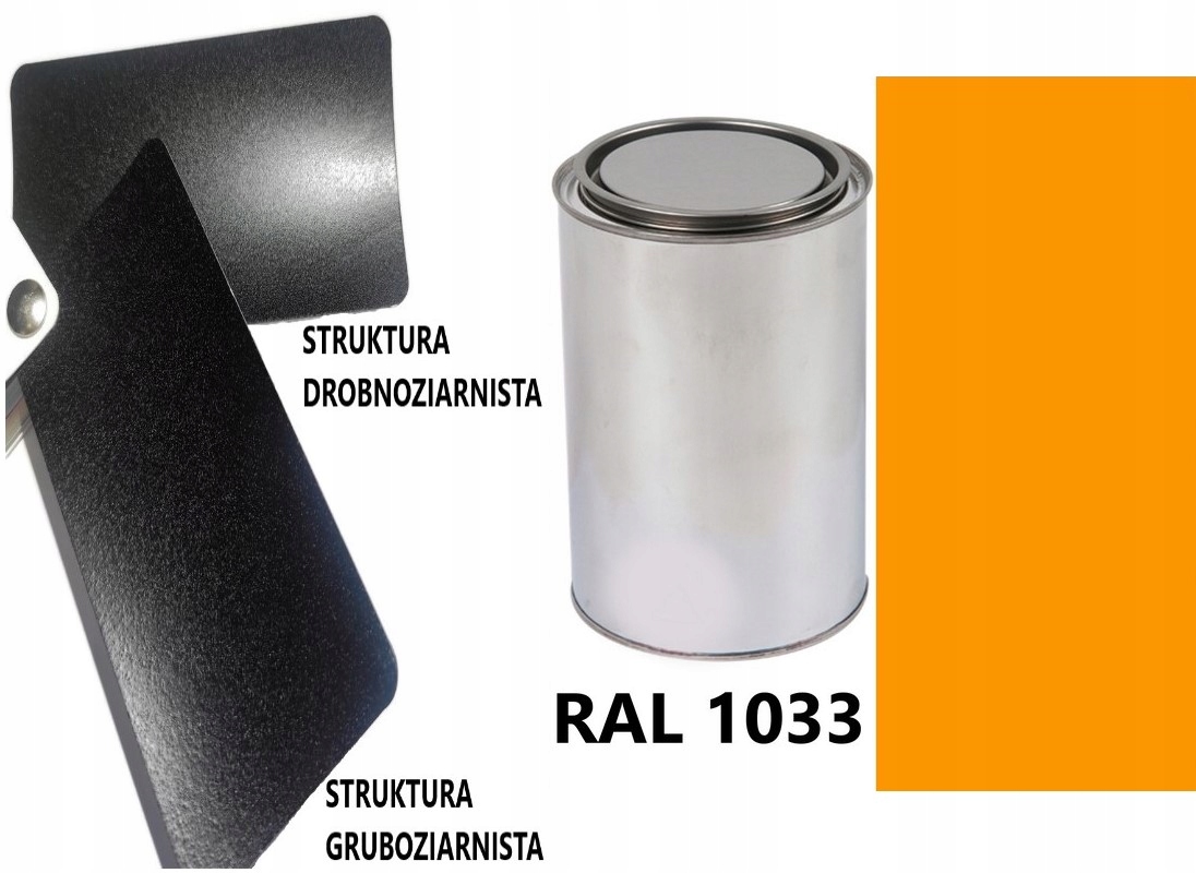 STRUKTURA GRUBOZIARNISTA RAL 1033 MAT 05-08 % DO PLASTIKU METALU AKRYL 1L