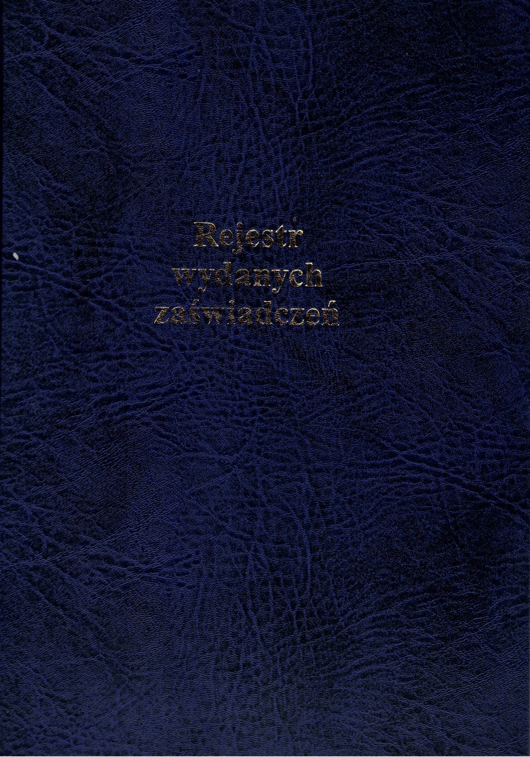 

Rejestr wydanych zaświadczeń