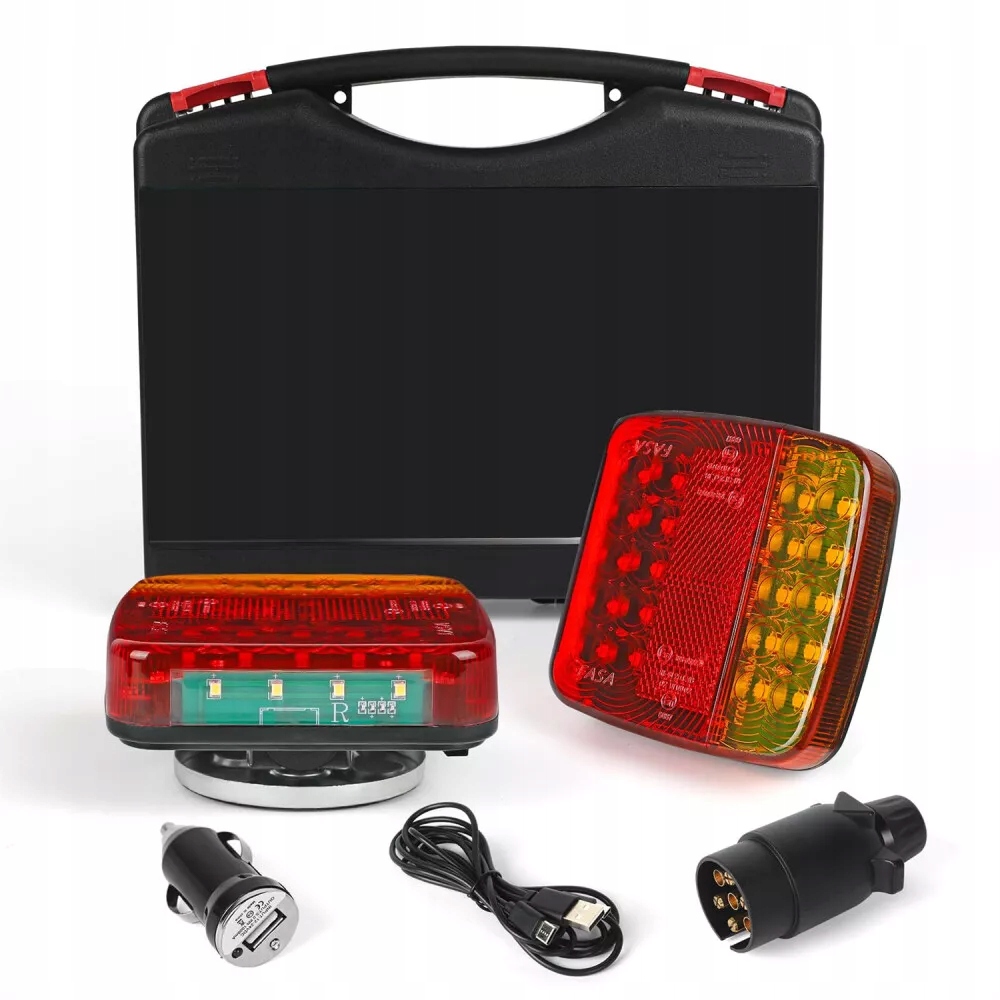 Lampy s zadním paprskem 30 m 7pin komplet pro přívěs IP65 12V/24V