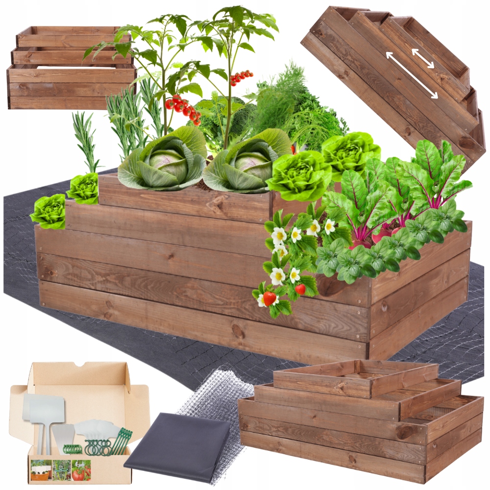 Pařeniště kaskádový nastavitelný box na zeleninu impregnační 45x120x90