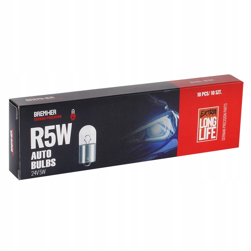 Żarówka R5W 24V 5W Ba15S Homologacja Kpl. 10Szt. Typ R5W / BA15s