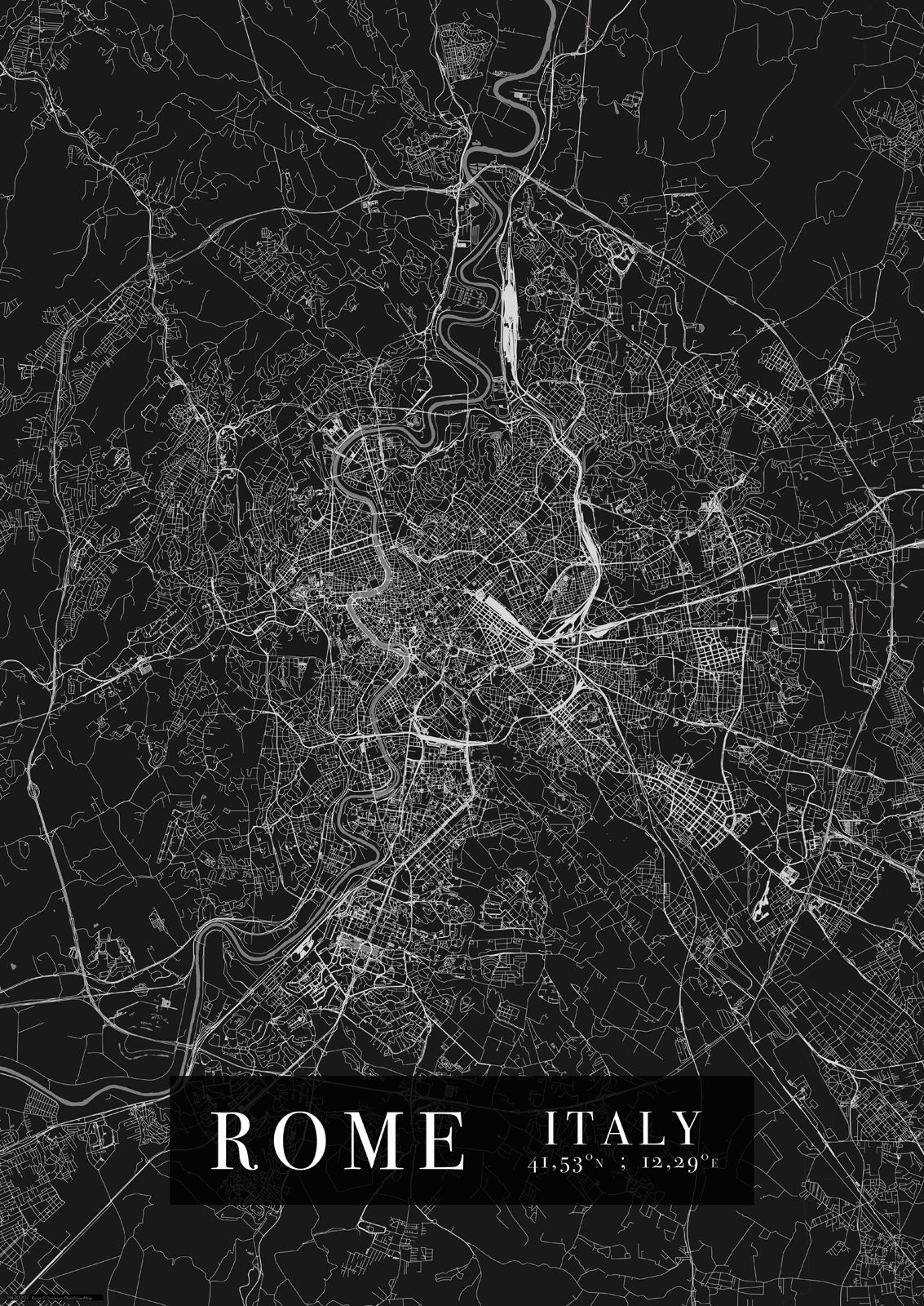 

Rzym Mapa Miasta Rome plakat A2 42x59,4 cm