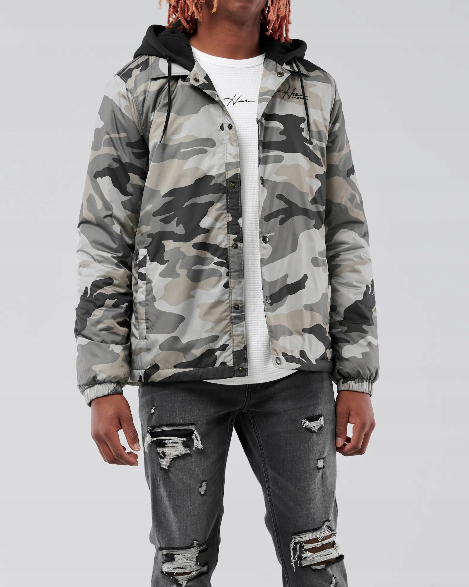 Kurtka Abercrombie Hollister L wiatrówka moro Rozmiar L