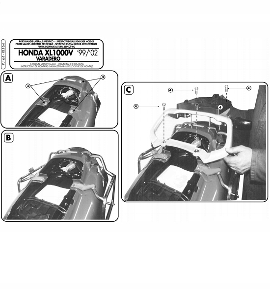 Kappa rám bočných kufrov monokey Honda XL 1000V Varadero 99-02 KL164
