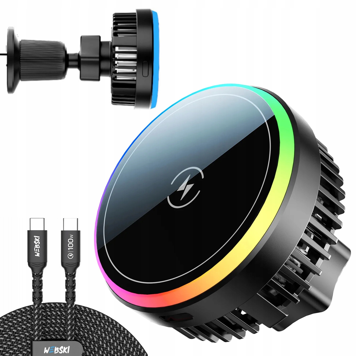 Magnetický Držák Bezdrátová Nabíječka MagSafe 15W Do Mřížky Kabel