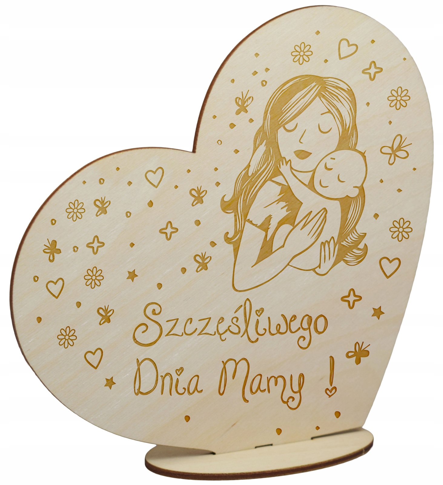 

na Dzień Matki- Drewniane serce z grawerem