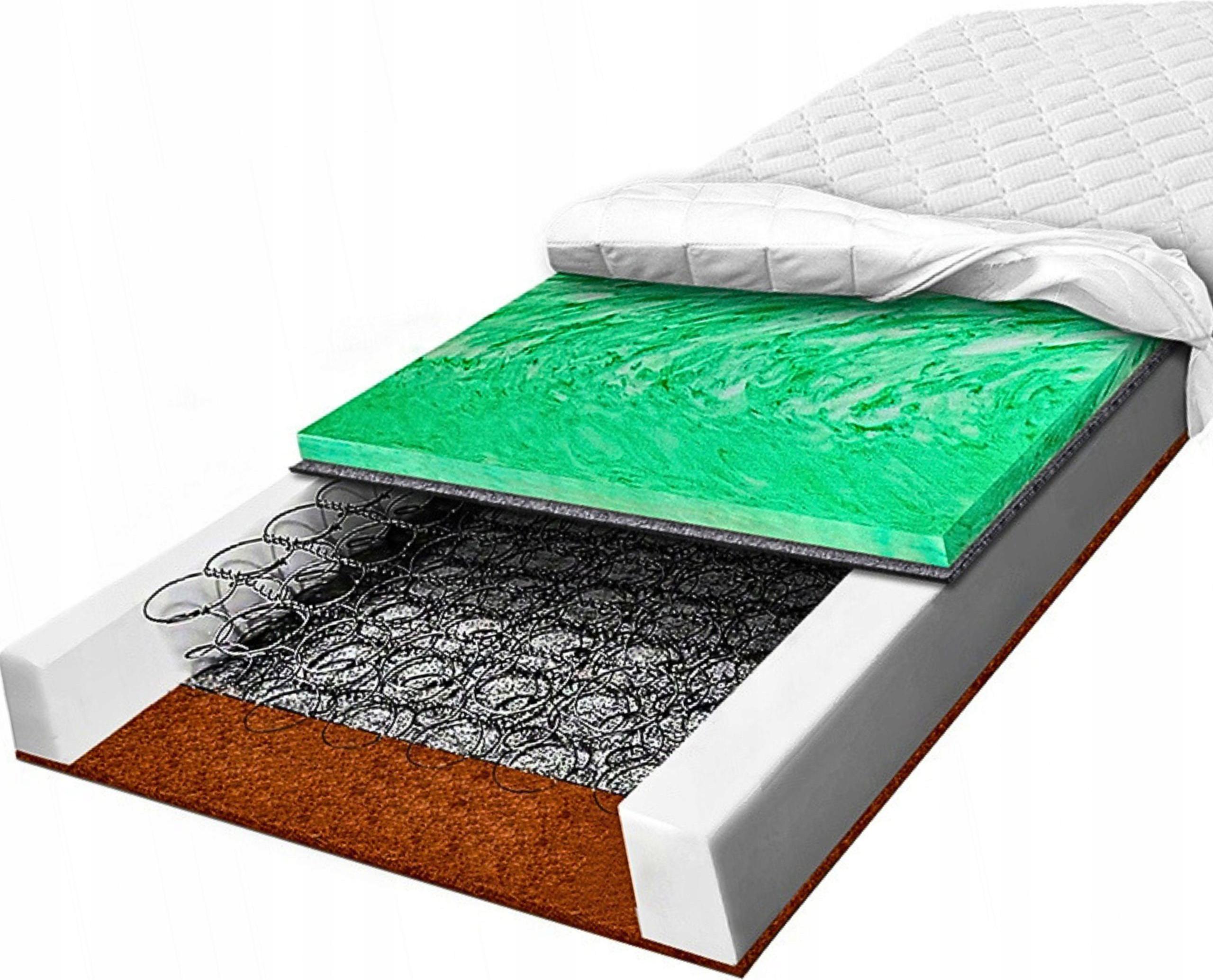 Materac ze sprężyn 120x160 bonel kokos wysoko sprężysty utwardzony 19 cm H3