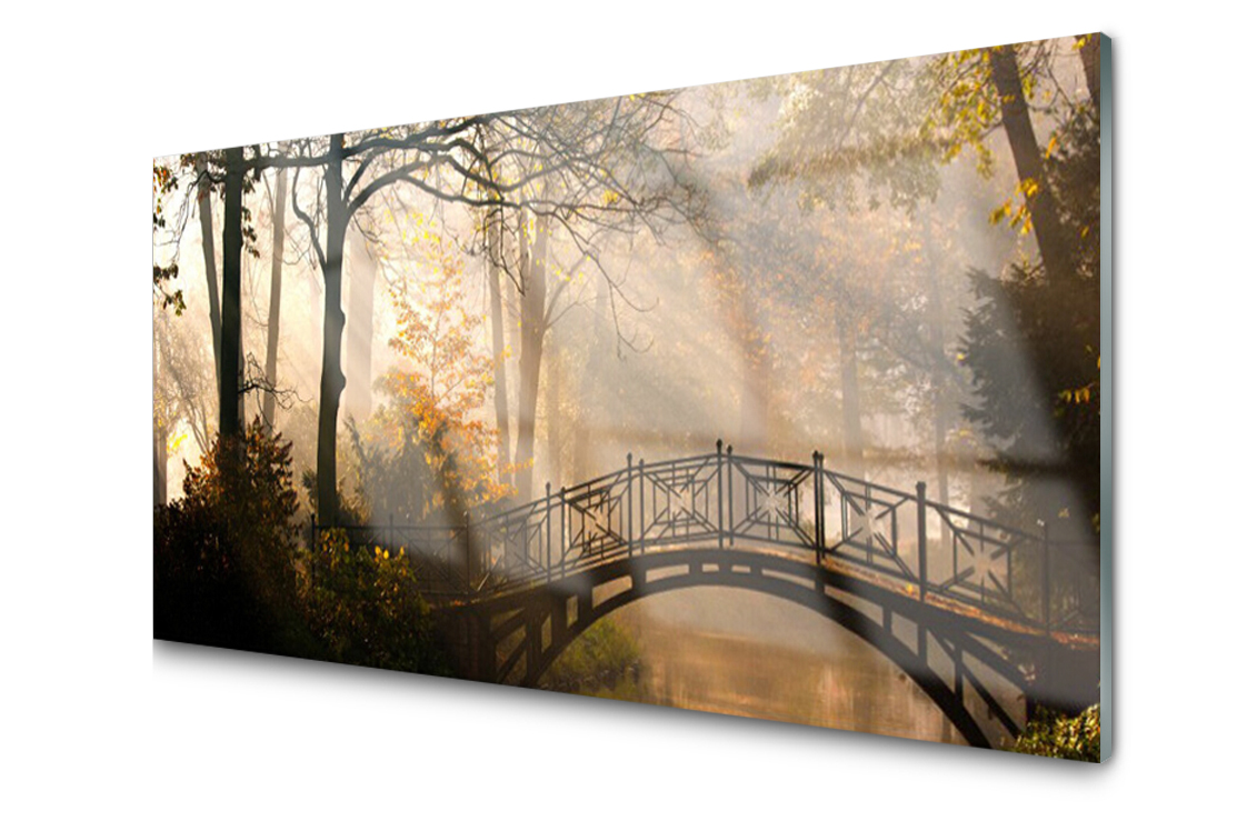 

Panel szklany Płytka Las Mostek 140x70 + Klej