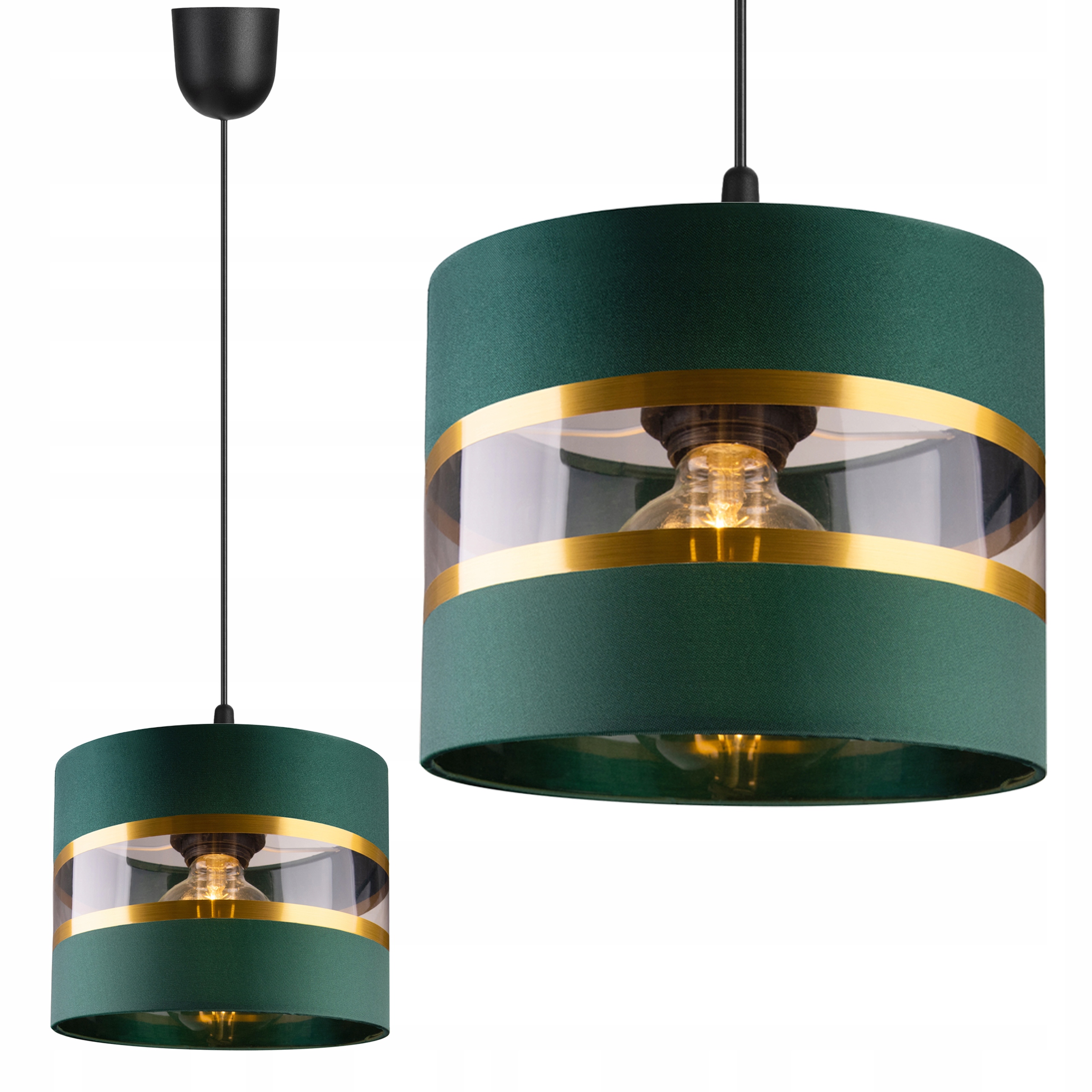 LAMPA SUFITOWA LED WISZĄCA ŻYRANDOL ABAŻUR E27 ZWIS REGULACJA RÓŻNE KOLORY