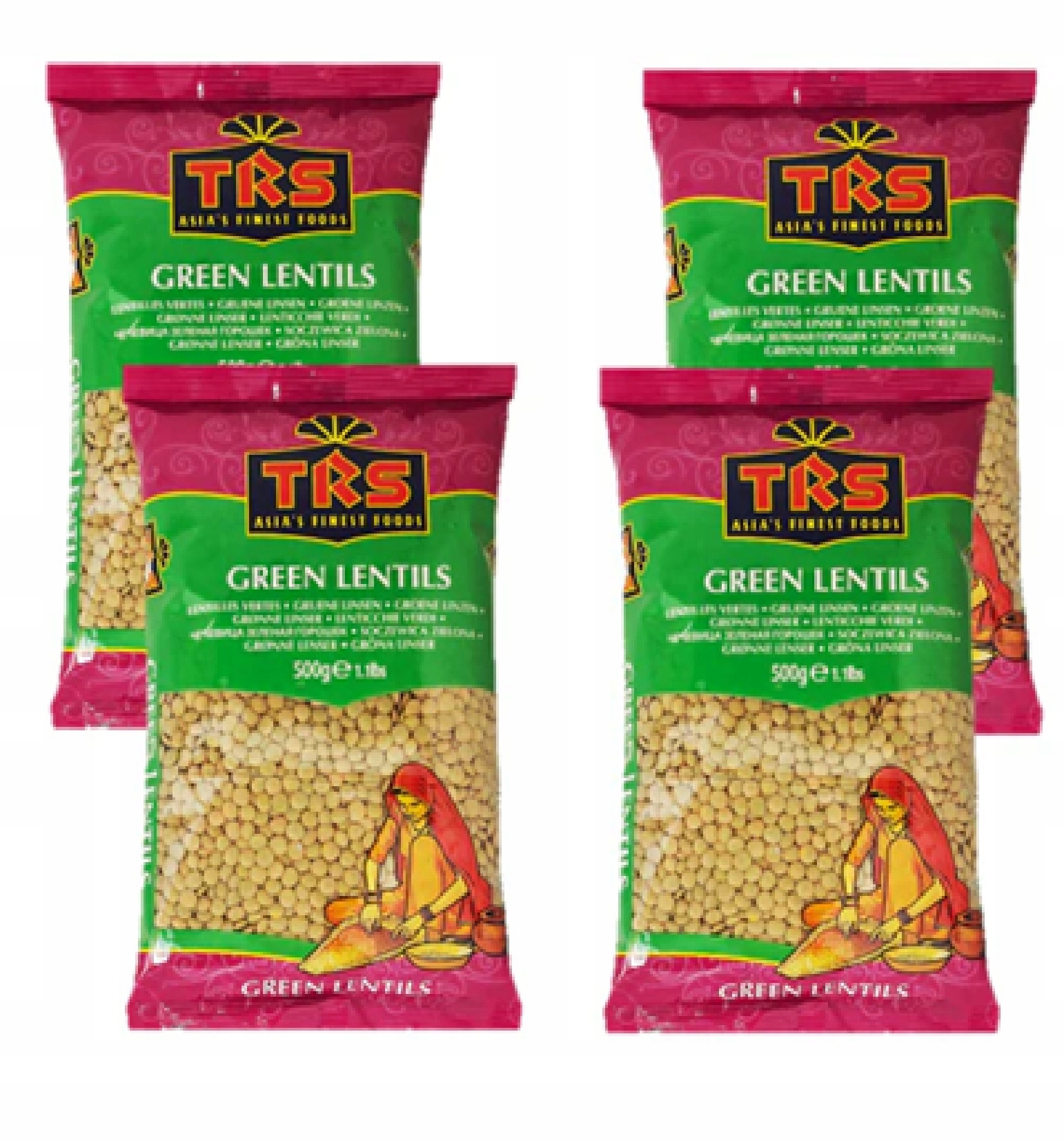 Levně Trs Lentils Green (svazek 4 x 500 g) 2 kg