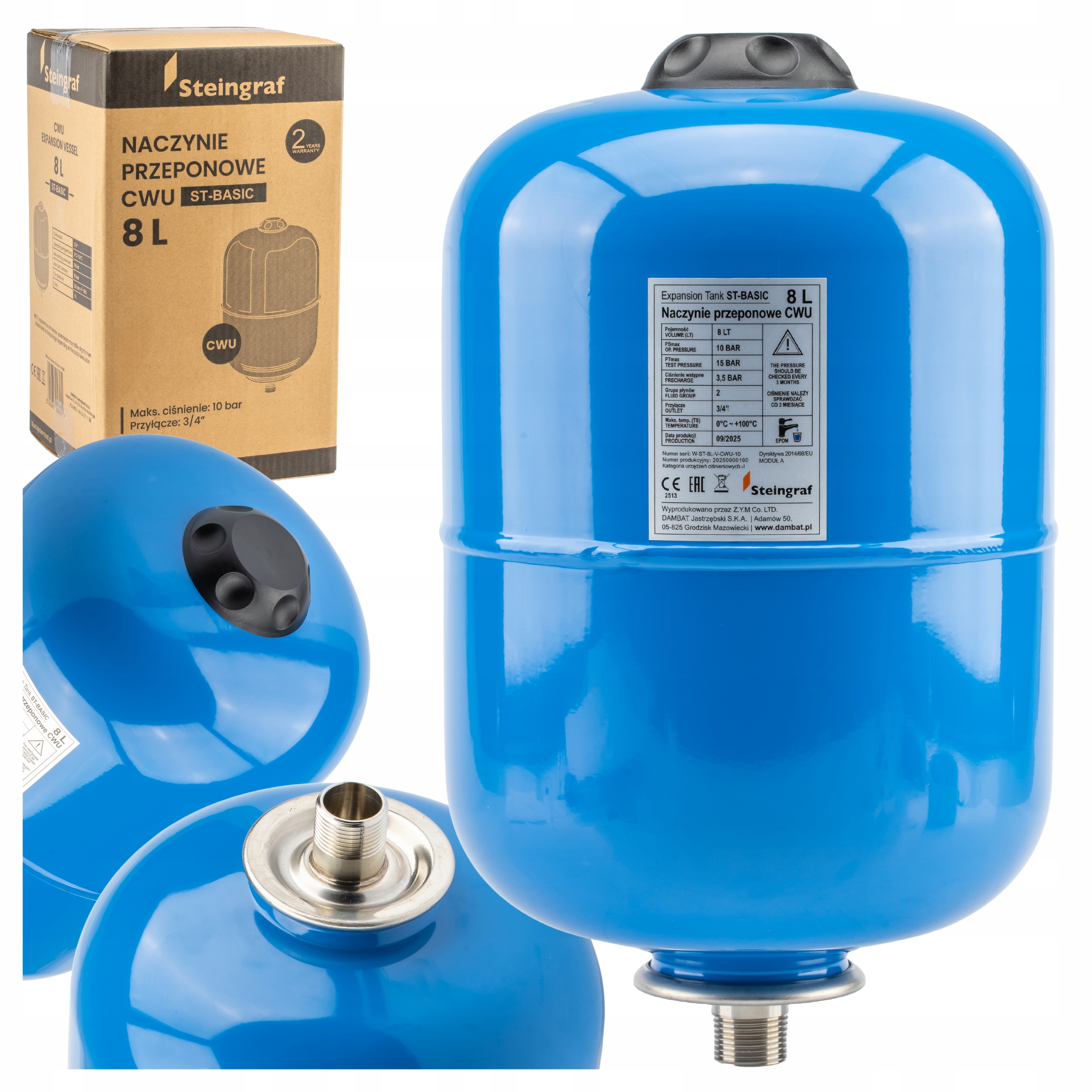 Naczynie Naczynko Przeponowe Wzbiorcze 8L Zbiornik Do Instalacji C.w.u.