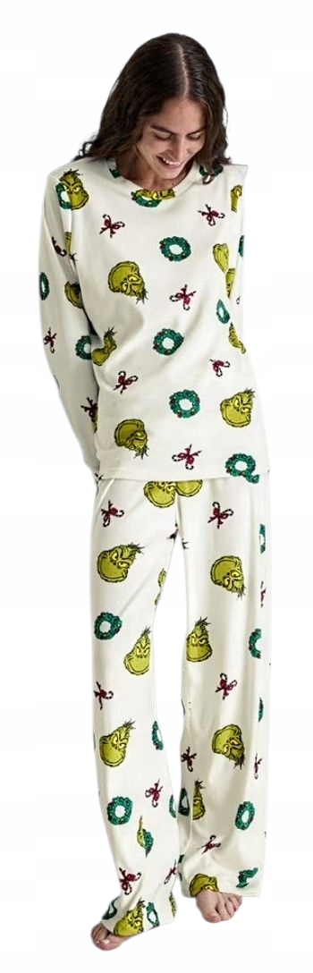 Vánoční dámské plyšové pyžamo Grinch Vánoce S 38 40, ideální dárek