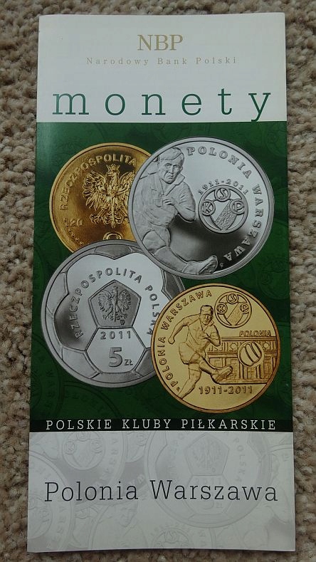 Folder 5 zł 2011,POLONIA WARSZAWA,stan I