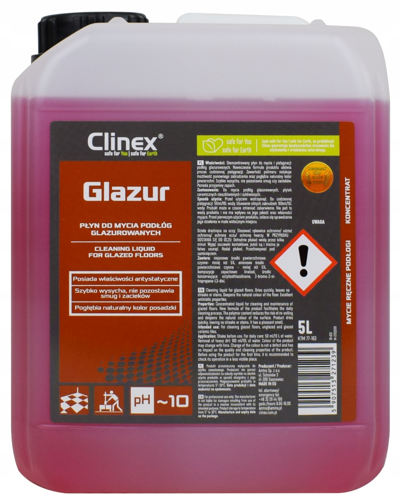 

Clinex Glazur 5L Płyn do mycia podłóg ceramicznych