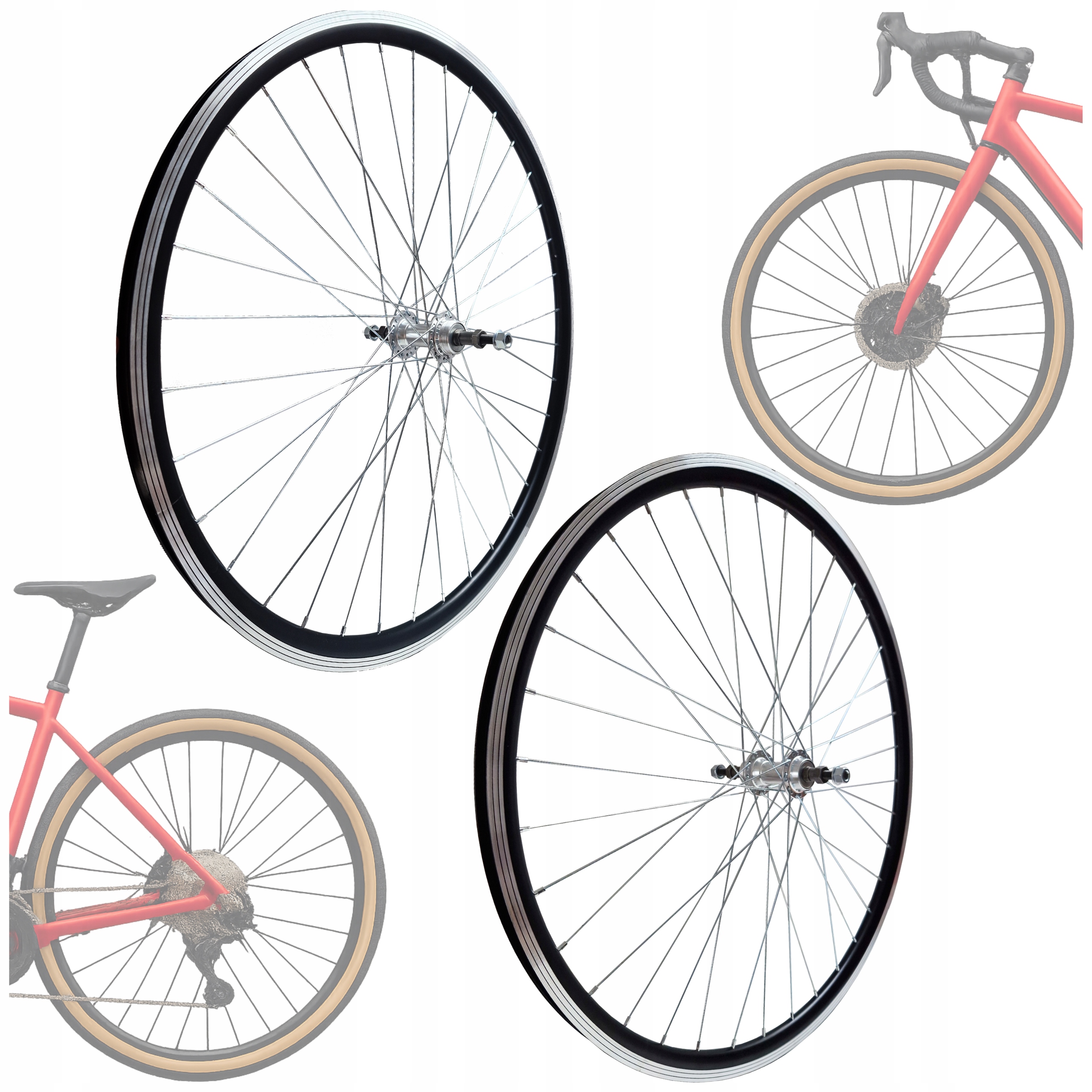 Zestaw kół rowerowych 28 cali EpiCycle Rivo EP-01BS+EP-11BS wolnobieg