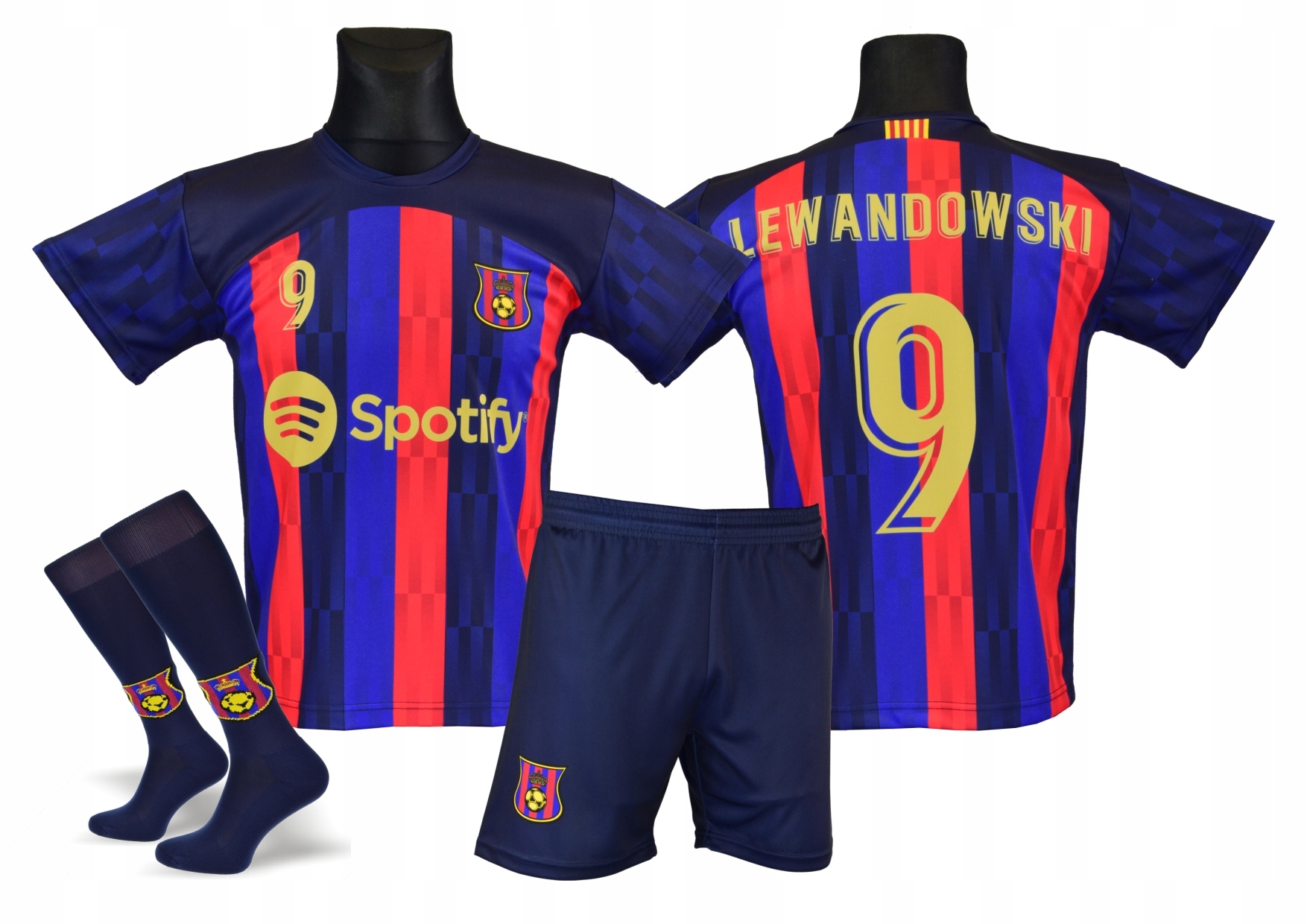 

Lewandowski Barcelona strój piłkarski getry 152