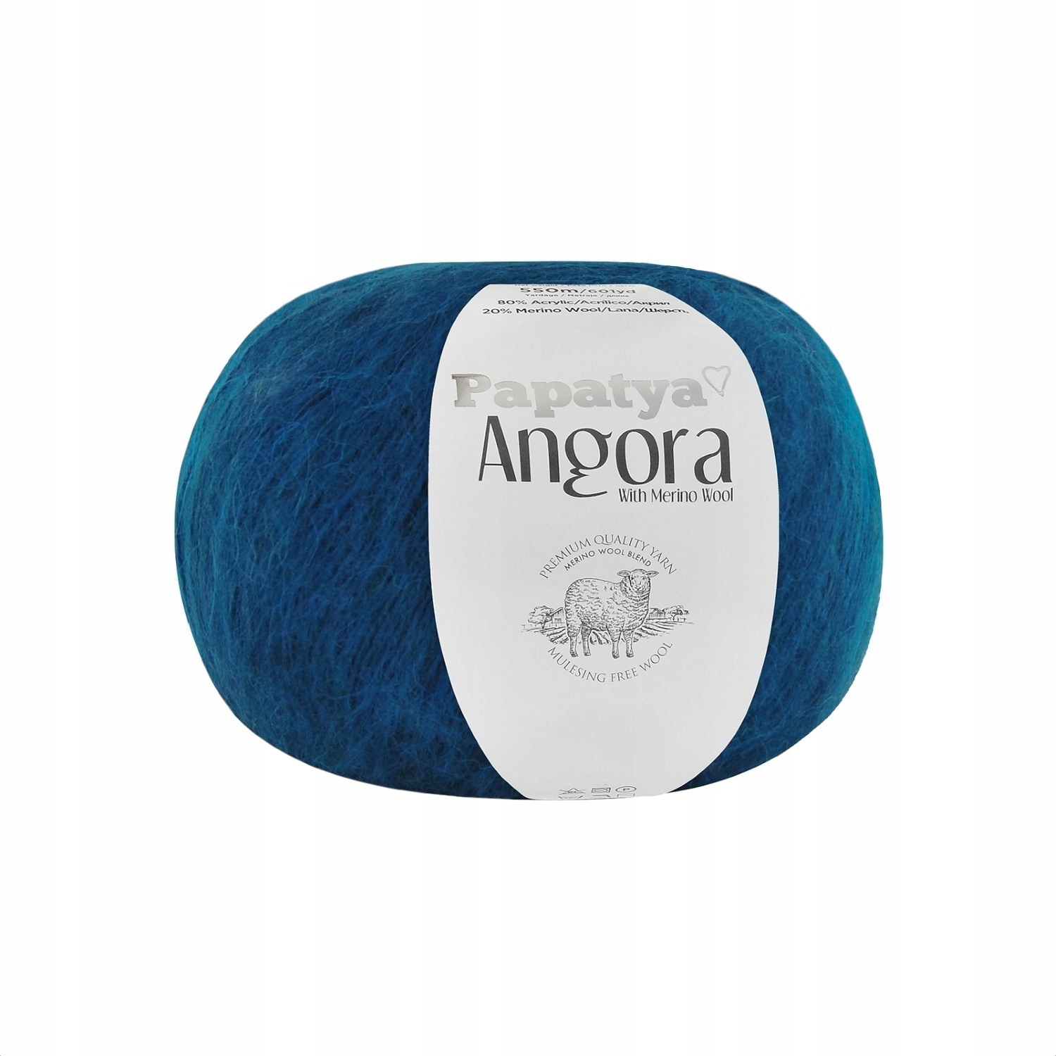 Włóczka Papatya Angora Monocolor nr 5750 Ocean Blue 100g Merino