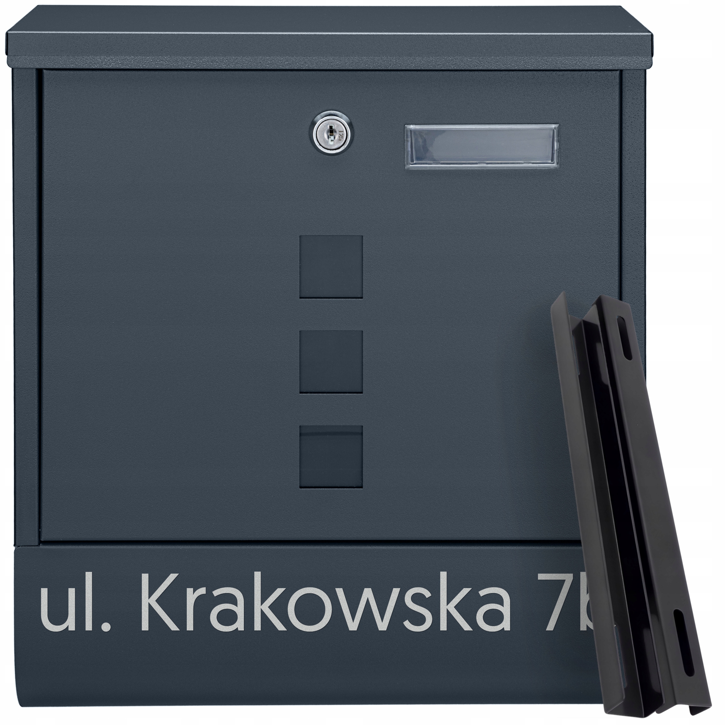 

Skrzynka Pocztowa Na Listy Antracyt Uchwyt Napis