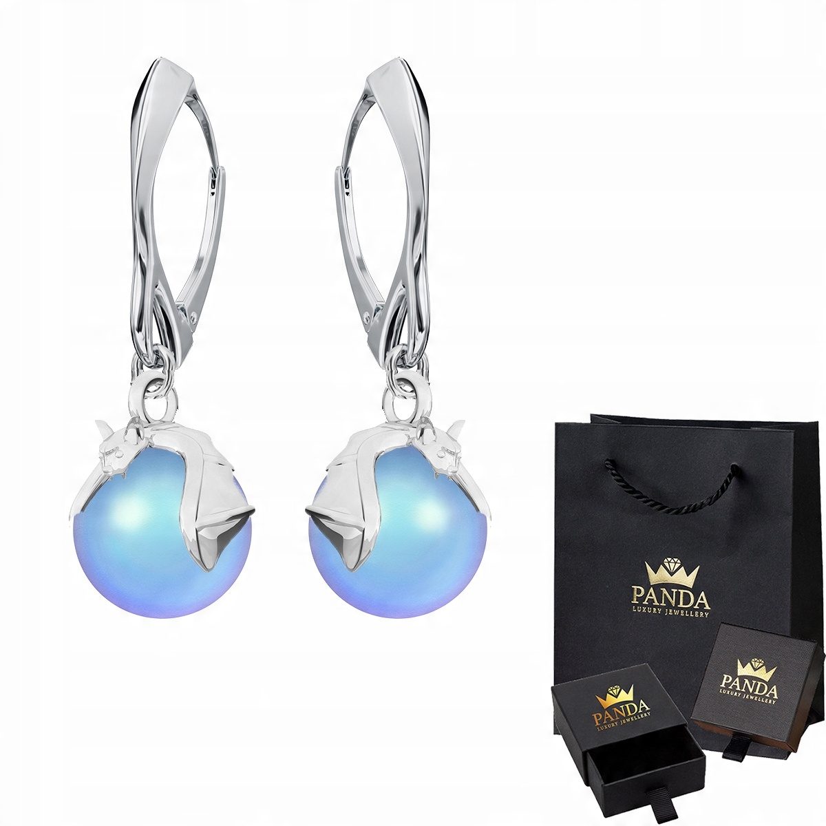 

Kolczyki Nietoperz Perły Swarovski Srebro 925