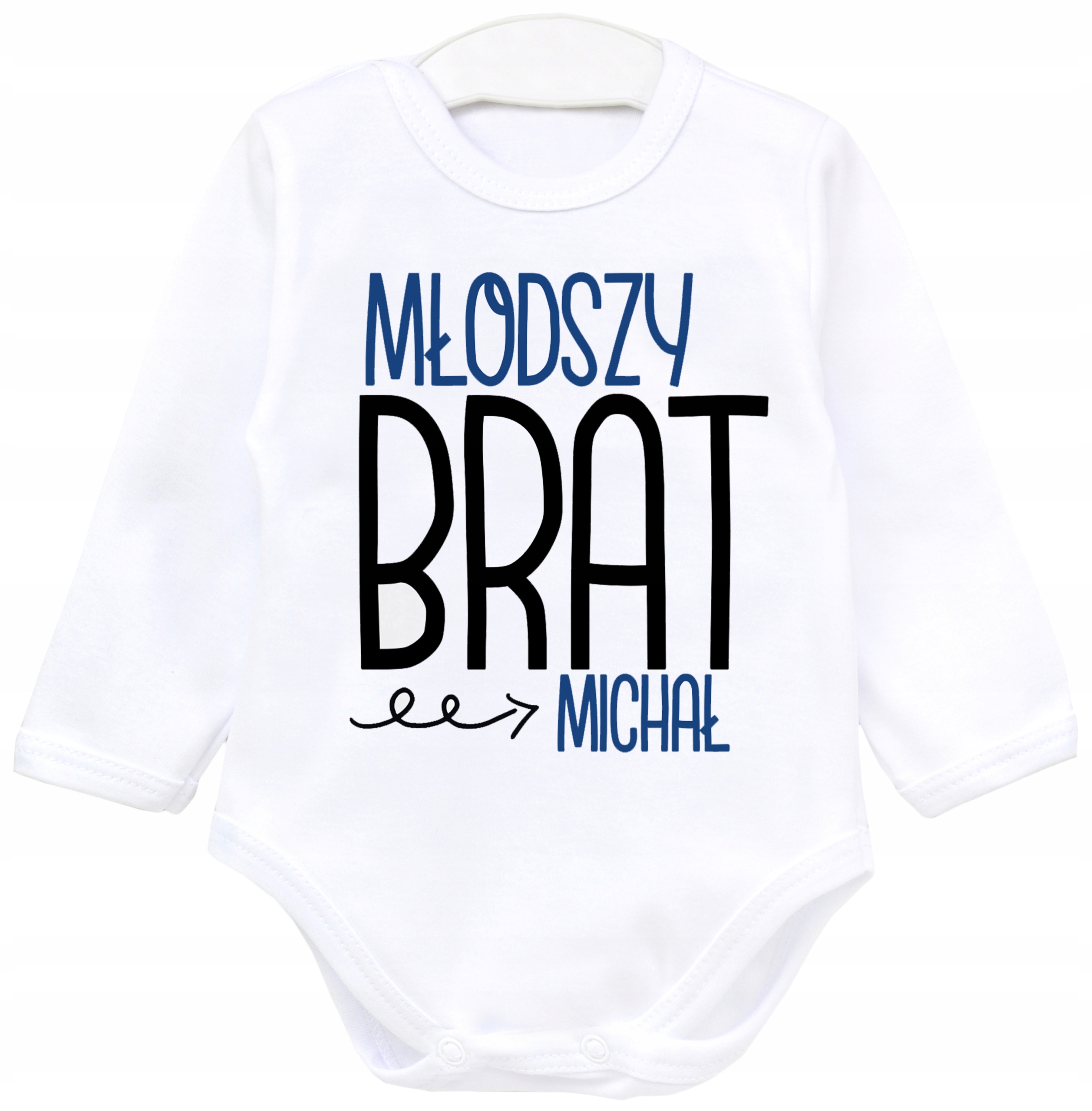 Body dł rękaw napisy MŁODSZY BRAT IMIĘ DZIECKA 68