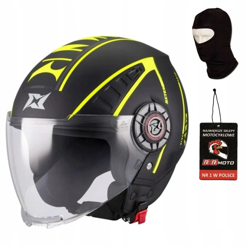 Motocyklová prilba Axxis Metro S Siris B13 Matt čierna žltá fluo Darčeky