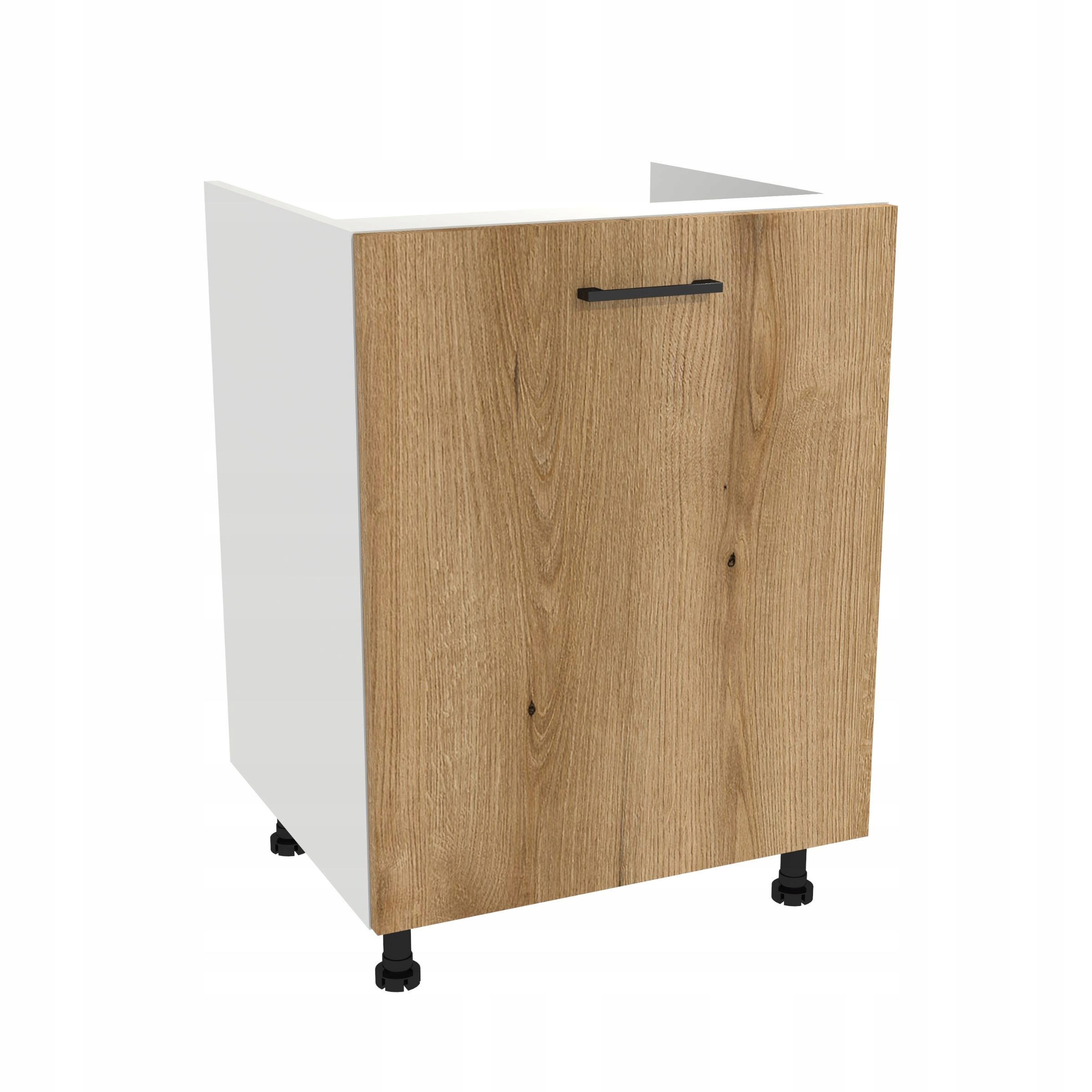 Spodná kuchynská skrinka pod umývadlo 60 Capri korpus Biela predná časť Dub Evoke