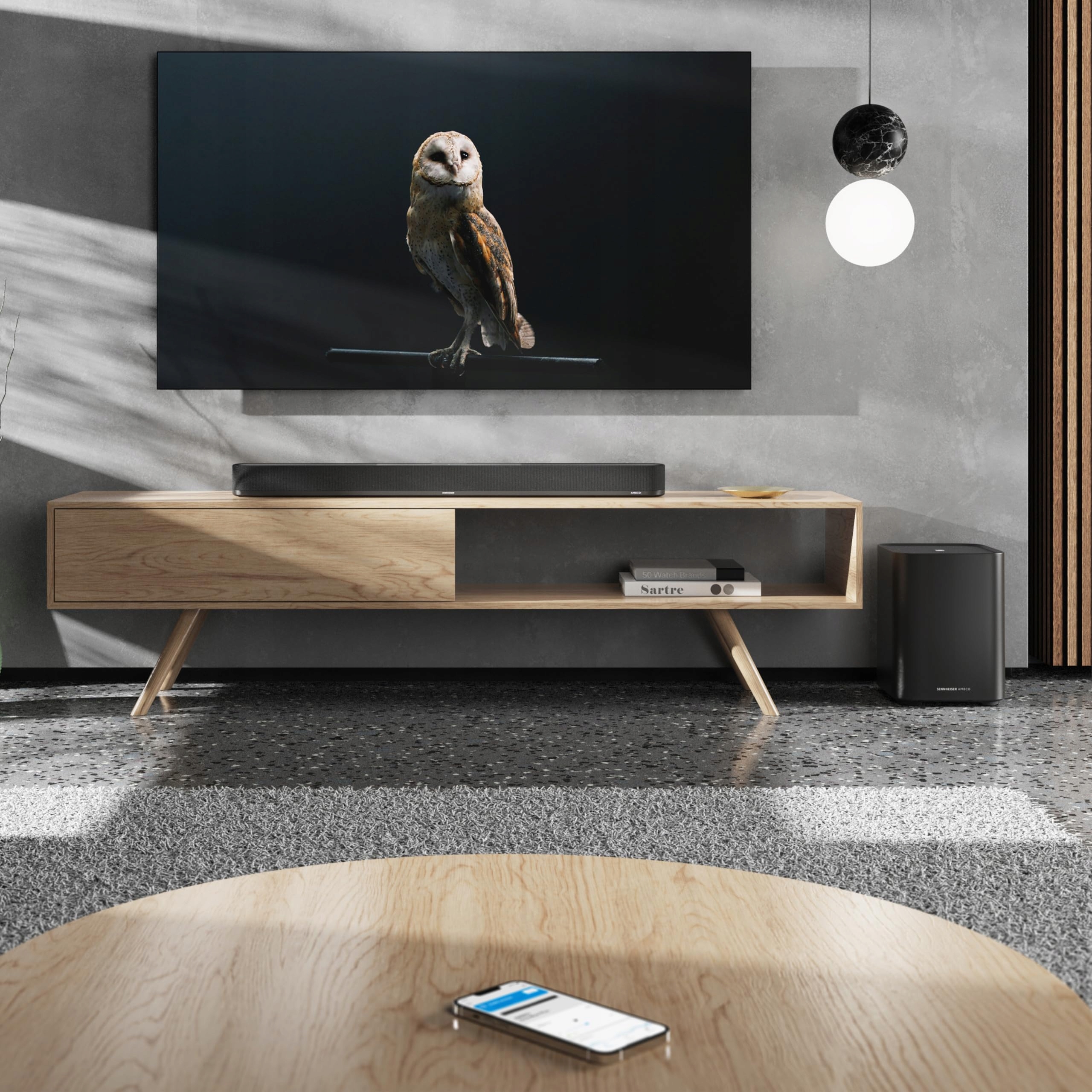 SENNHEISER AMBEO Subwoofer 3D Surround Dźwięk Głęboki Bas 350W Czarny — miniatura 2