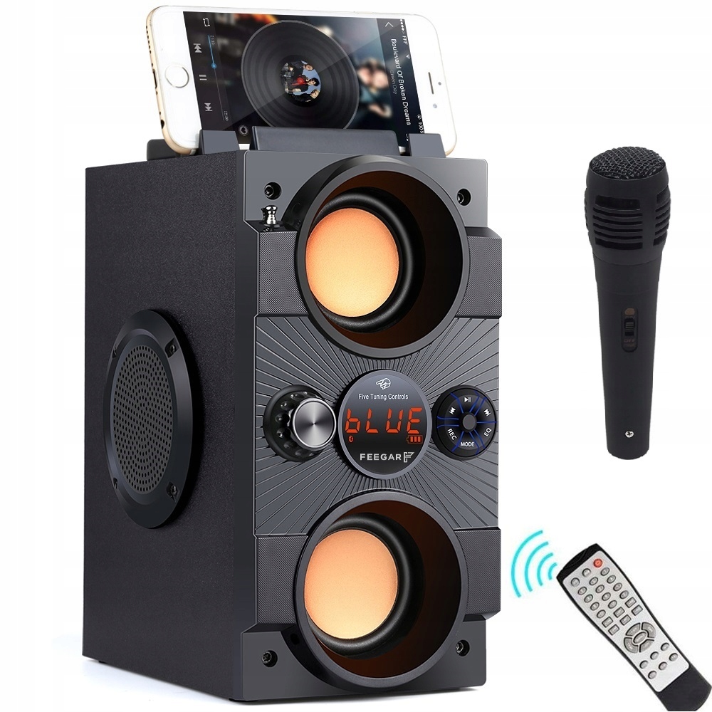 

Feegar Głośnik Bluetooth 5.0 LED+Mikrofon Radio