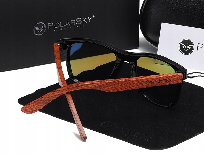 OKULARY Z POLARYZACJĄ UV400 drewniane POLARSKY — 14