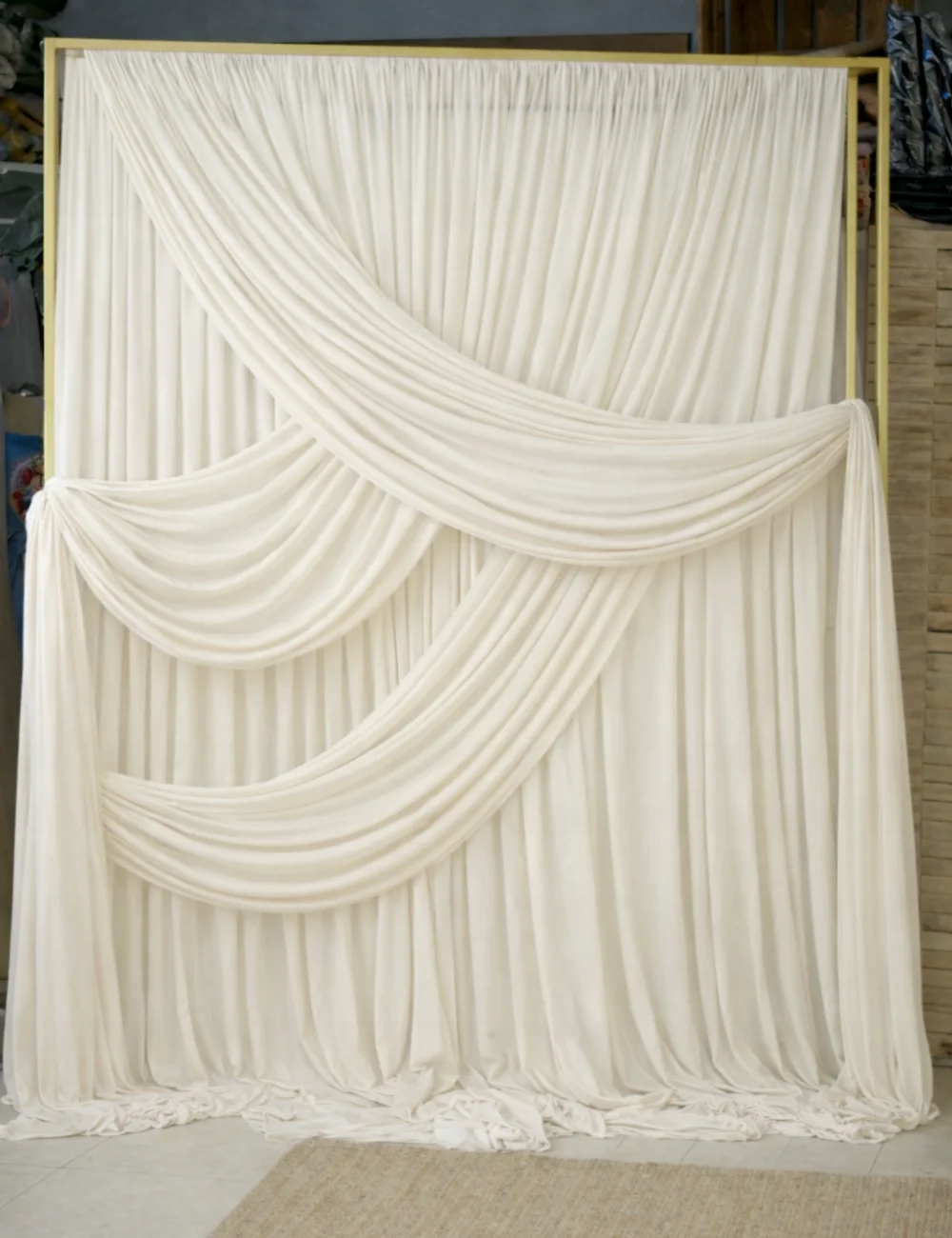 Dekorativní záclona na stěnu svatby baby shower látková Elastická