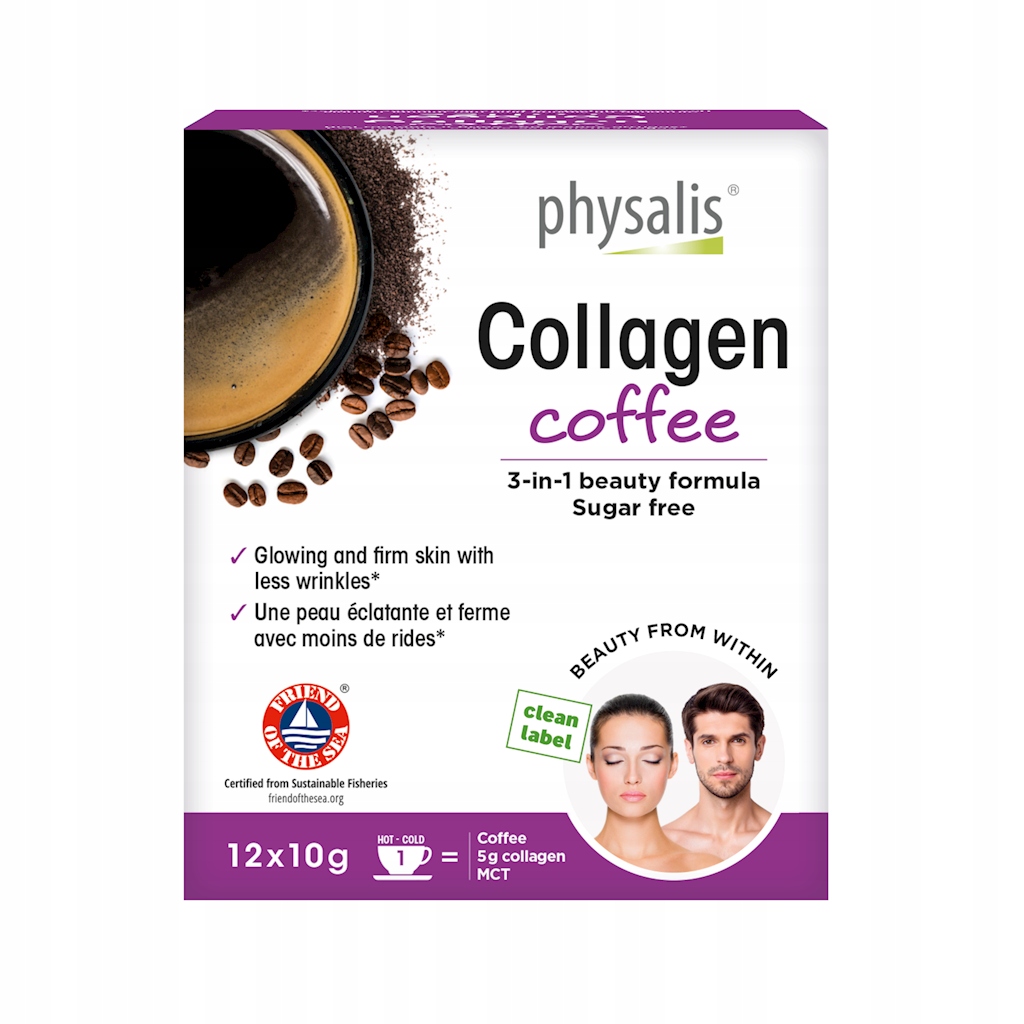 Collagen Coffee Káva Bez Cukru Bezlepková Keto 12 Sáčků
