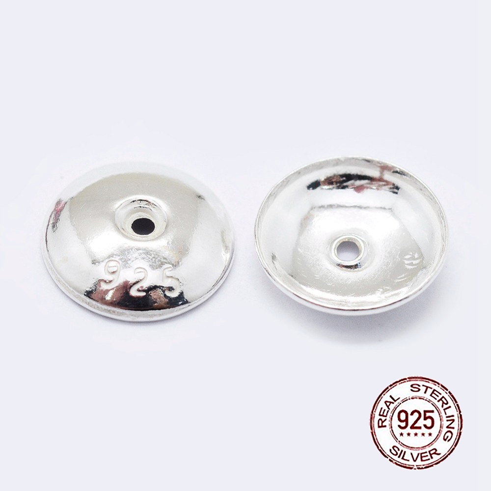Srebro 925 Nakładki na Koraliki 8x1.5mm 2 szt