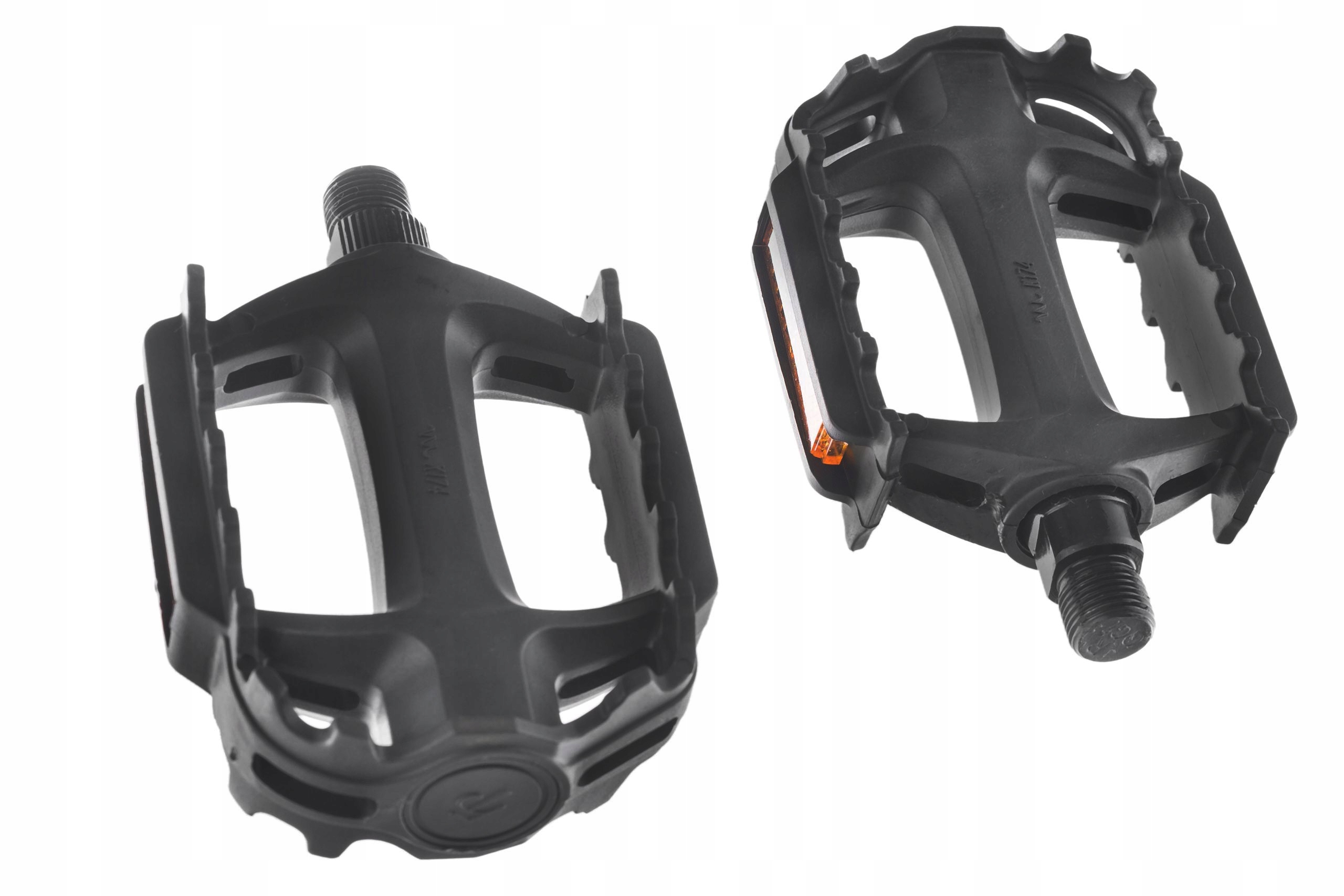 PEDAŁY ROWEROWE PLASTIKOWE Z ODBLASKAMI 9/16 Kolor dominujący czarny