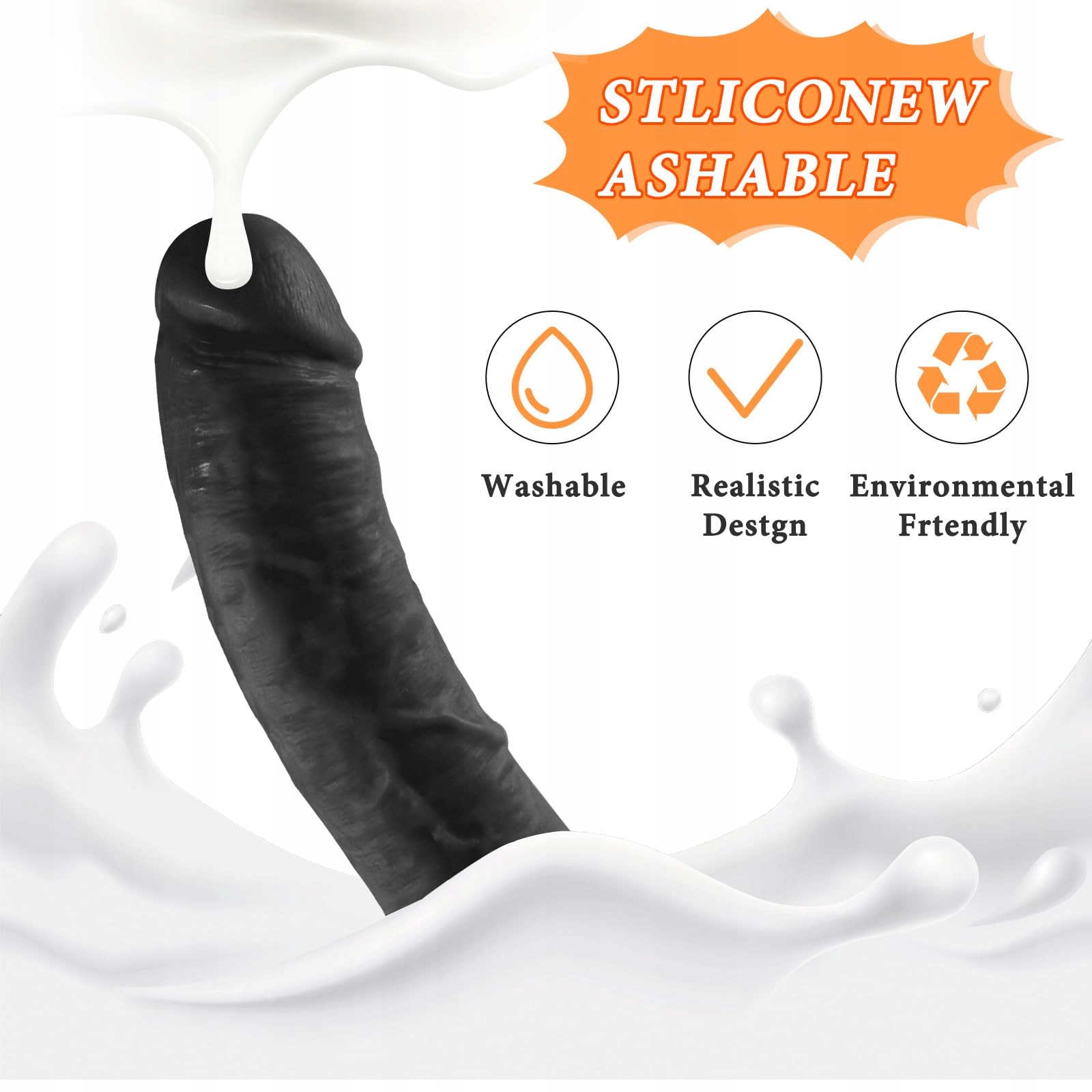 FENGFEIYAN Realistyczny Dildo 19 CM Dla Początkujących Przyssawka Czarny — miniatura 6