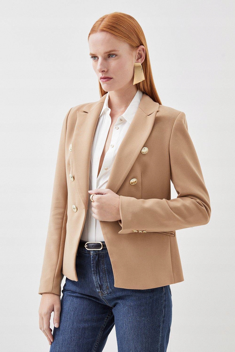 Hnědé Vojenské Sako S Knoflíky Karen Millen XL