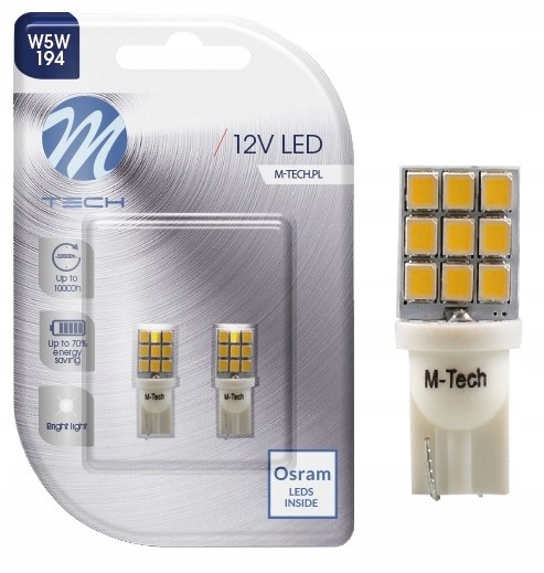 

Żarówka Led W5W T10 9xSMD 2835 Osram Led boczna
