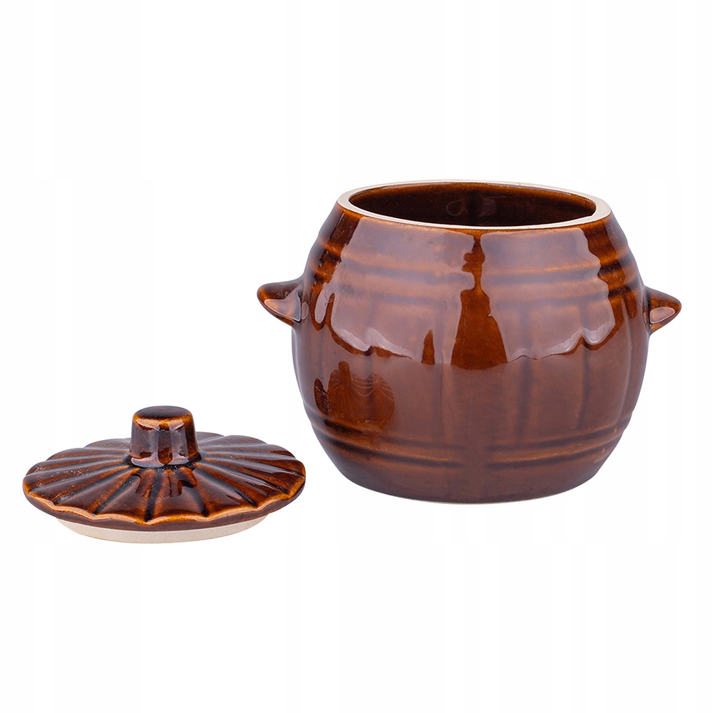 Beczka kamionka ogórki kiszone smalec 1 litr Waga 0.93 kg