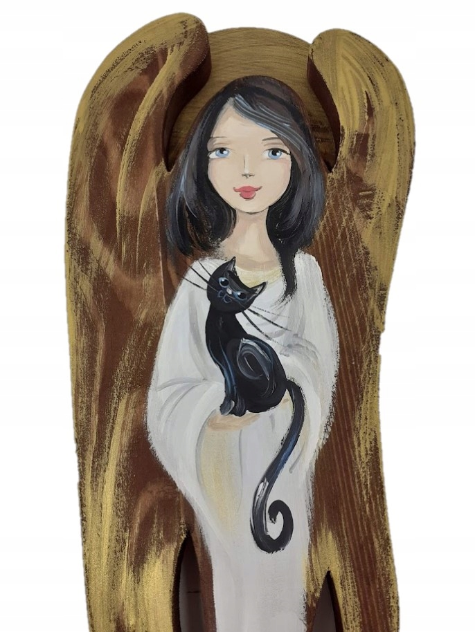 Obraz Dřevěný Velký Anděl Hand Made Malovaný